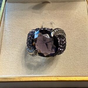 Elegant Purple and Silver Women's Ring